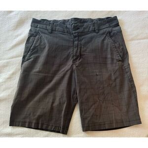Lululemon Gray Plaid Flat Front Chino Casual Men’s Shorts Size 36”